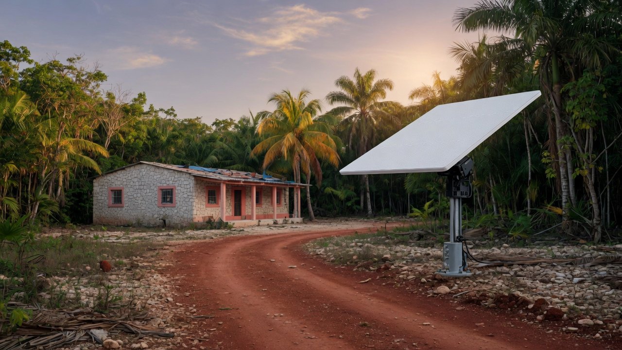 Antena Starlink en predio foráneo de Quintana Roo (imagen conceptual)